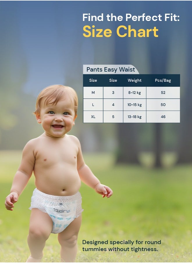 12dry - Easy Waist Diaper Pants Perfect for Babies with Round Tummies 100% Ultra Japanese Absorption Thin and Breathable Eco-Friendly Hypoallergenic Extra Soft Waistband - Image 1