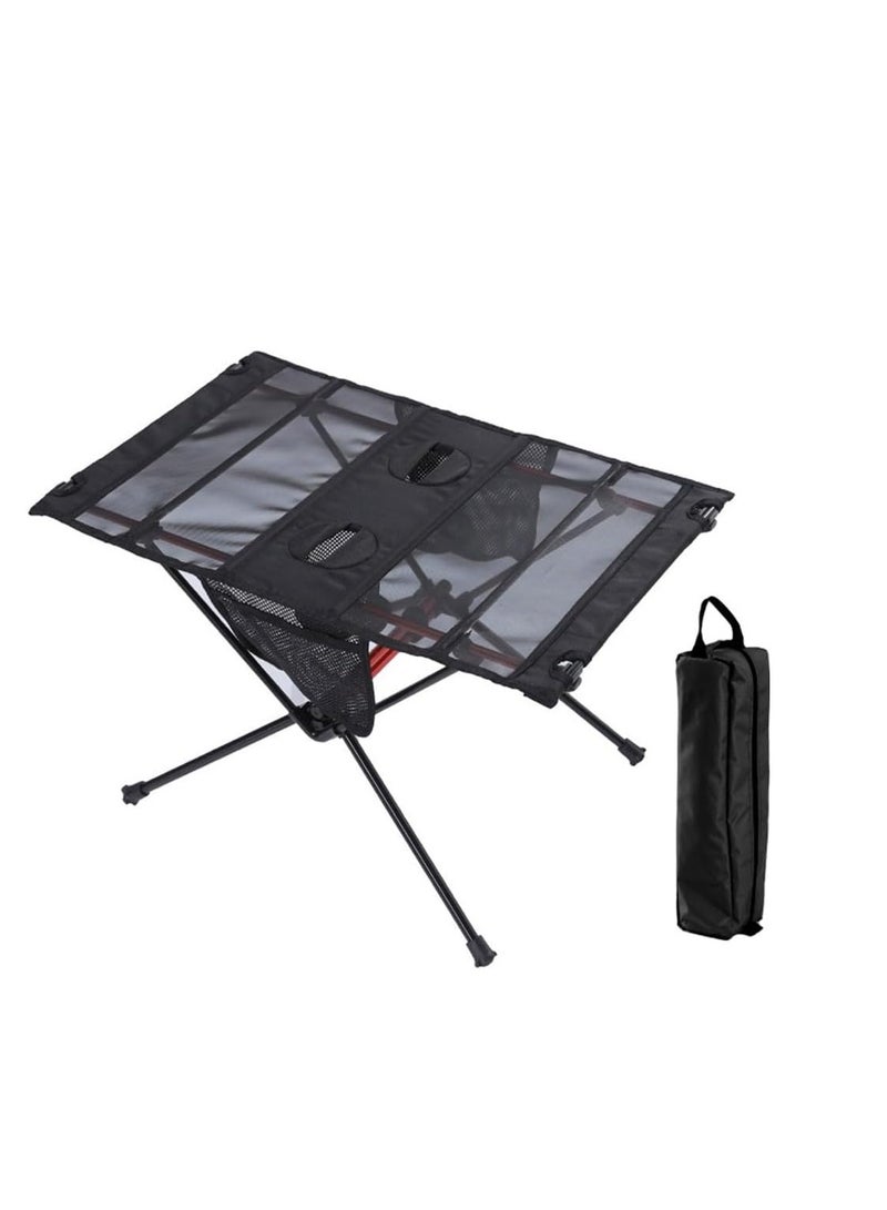 BlueFire 2025 Upgraded Folding Camping Mesh Table with Aluminum Carry Bag – Lightweight Small Portable Picnic Table, Compact Folding Outdoor Table for Camping, Beach, Hiking, BBQ, Fishing, Travel, and Party Use – Sturdy Aluminum Frame, Easy Carry & Quick Setup - Image 1