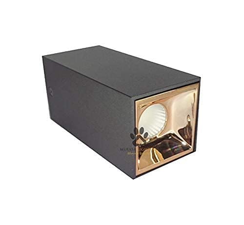 Mufasa 6 Watts Black Gold Surface Mounted Spot Light Down Light for Balcony/Room/Hallway (CREE LED) (Warm White, Cube) - Image 4
