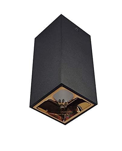 Mufasa 6 Watts Black Gold Surface Mounted Spot Light Down Light for Balcony/Room/Hallway (CREE LED) (Warm White, Cube) - Image 3