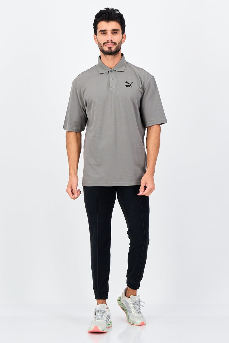 PUMA Men Sportswear Fit Short Sleeve Classics Boxy Outdoor Polo Shirt, Grey - Image 4