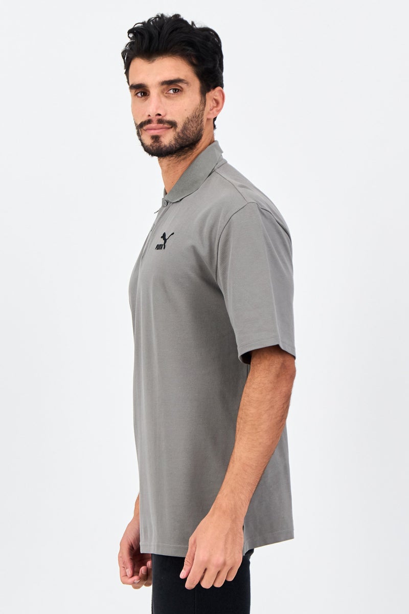 PUMA Men Sportswear Fit Short Sleeve Classics Boxy Outdoor Polo Shirt, Grey - Image 2