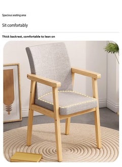 fashionhome Multifunction Mid Century Modern Dining Chair Armrest Side Upholstered Accent Chair Cushioned Sofa Desk Computer Chair for Office Reception Hall Living Room Garden Balcony Yard Poolside 57x55x84 cm  - Image 4