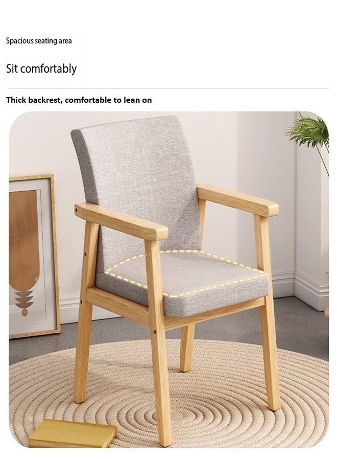 fashionhome كرسي طعام متعدد الوظائف من منتصف القرن الحديث مع مسند للذراعين وكرسي جانبي مبطن وأريكة وكرسي كمبيوتر للمكتب وقاعة الاستقبال وغرفة المعيشة والحديقة والشرفة والفناء بجانب المسبح 57 × 55 × 84 سم  - Image 4
