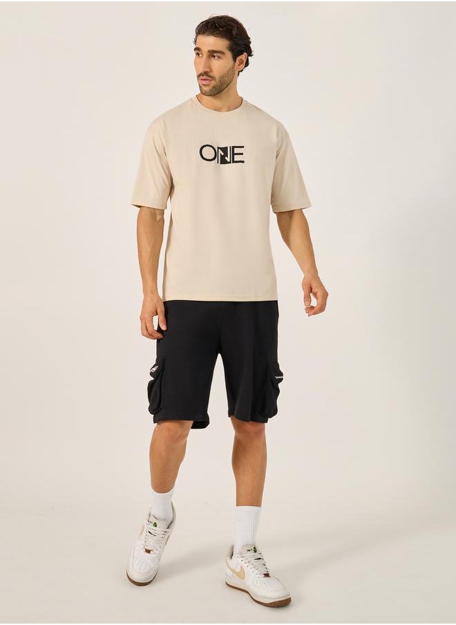 Styli - Minimal Print Oversized Cotton Rich T-Shirt - Image 1