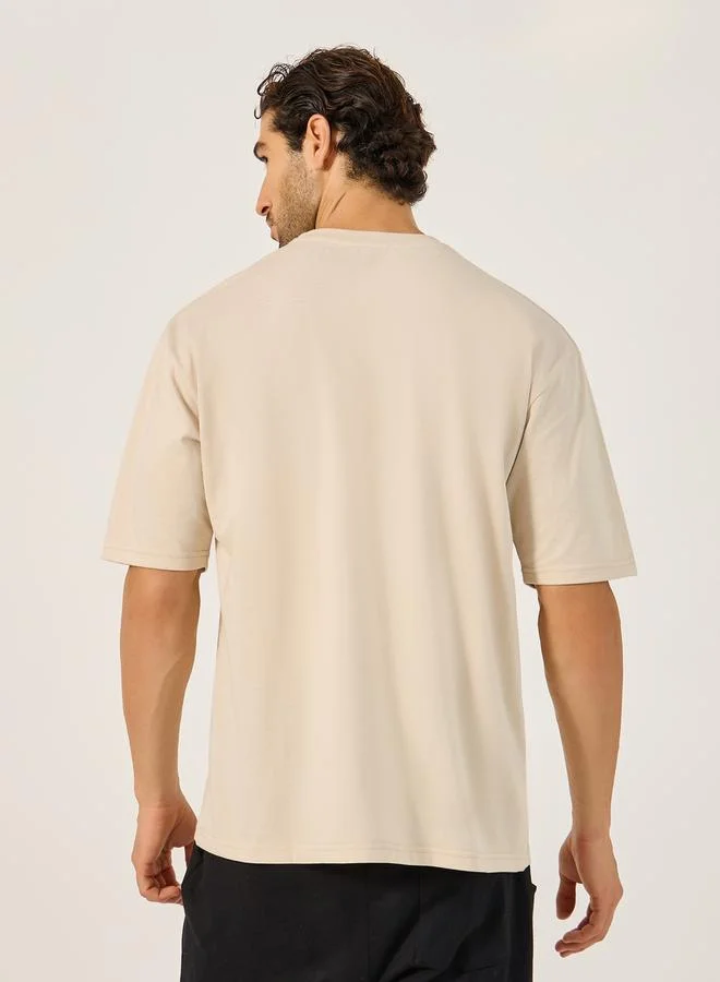 ستايلي Minimal Print Oversized Cotton Rich T-Shirt