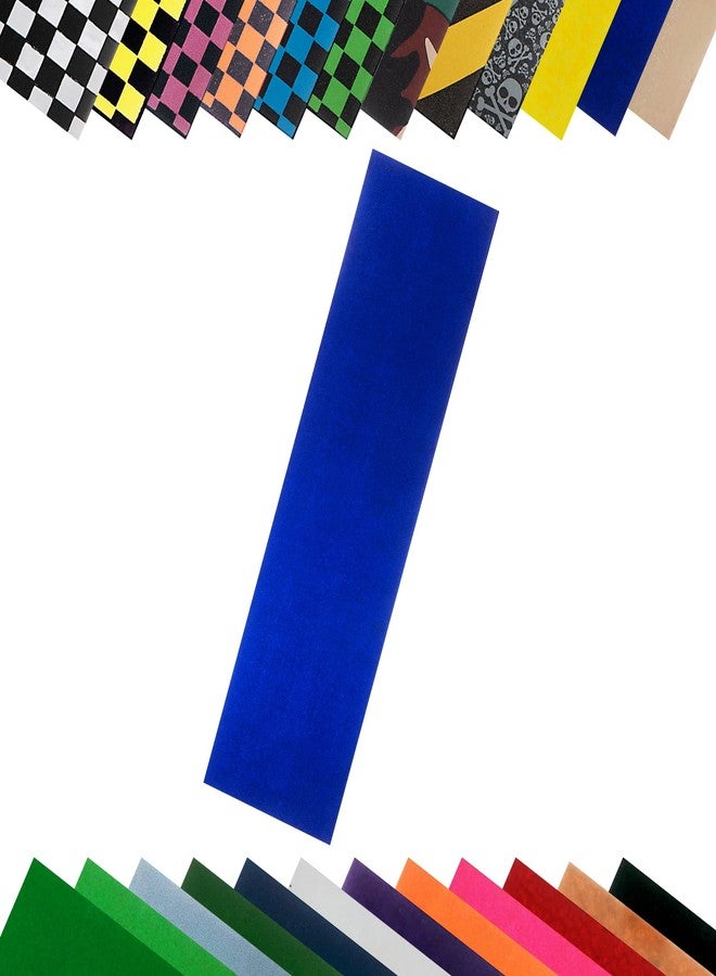 Turbo 9 x 33 Inch Skateboard Grip Tape Sheet Colored Blue - Image 1