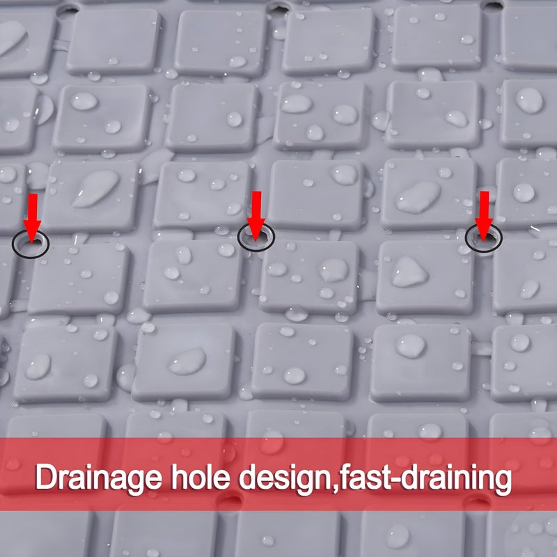Bath Mat - Anti-Slip Silicone Shower Mat with Self-Drying Adhesive Base for Bathroom Floor Safety, 40x60cm - Image 5