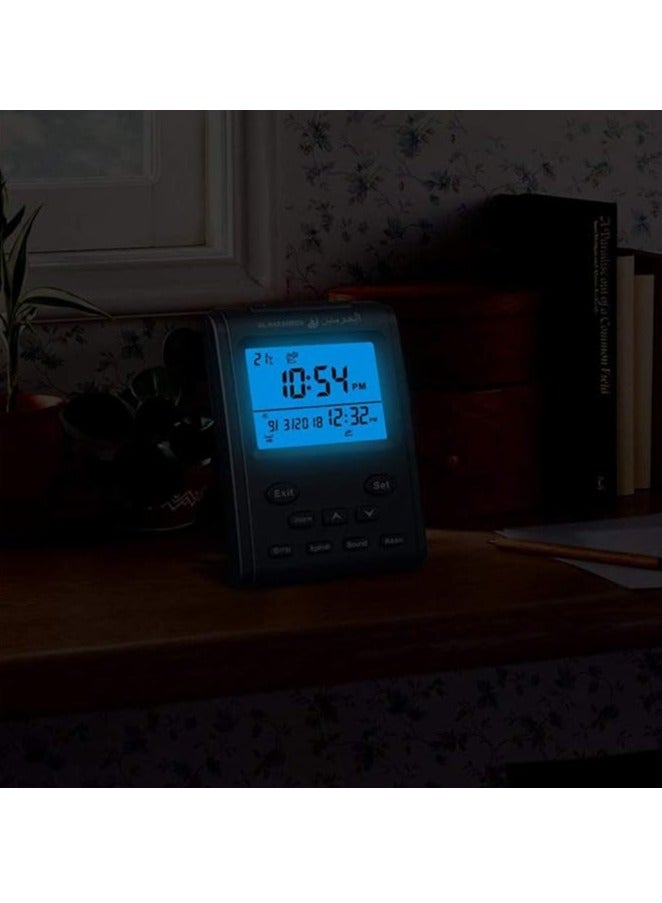 الحرمين مسلم الصلاة الإسلامية أذان الجدول المنبه رمادي 96 5 55 mm 131.5 مللي متر - Image 5