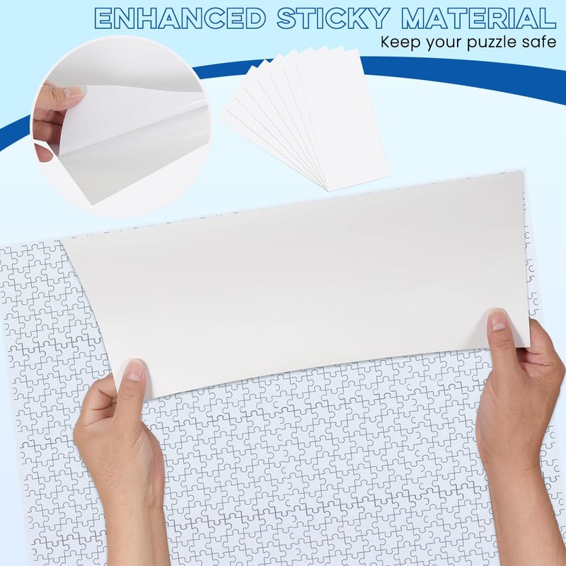 HASTHIP ® 8 قطع أوراق حفظ الألغاز 26x18 سم، لاصقة شفافة قابلة للإزالة، لا حاجة للصمغ، ملصقات حفظ خالية من الفوضى لألغاز 1000 قطعة - Image 3