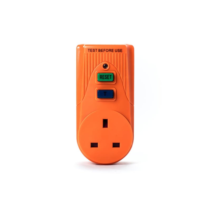 Status Orange Circuit Breaker | 13A UK Plug RCD Socket Adapter | SRCDORX3 - Image 1