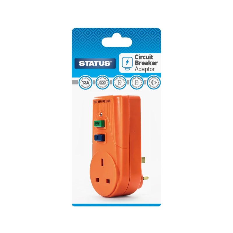 Status Orange Circuit Breaker | 13A UK Plug RCD Socket Adapter | SRCDORX3 - Image 5