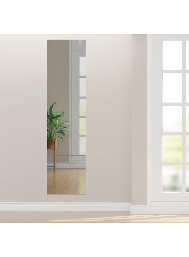 TPGP Pack of 8, 20 x 20 cm / 8 x 8 inches, Self-Adhesive Acrylic Mirror Tiles, Wall Stickers, Bathroom Adhesive Mirrors, Door Mirrors for Cabinets, Sand Tattoo  - Image 2