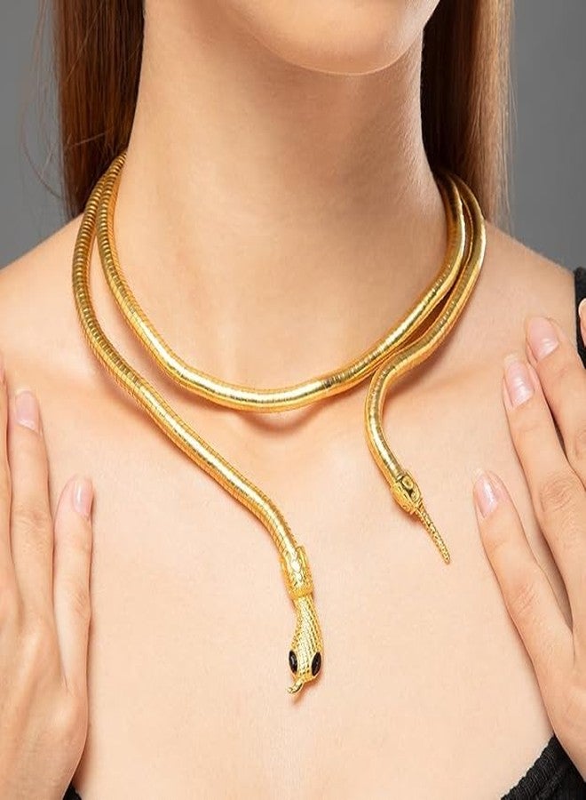 PRIME HOMES Bendable Gold Plated Snake Twist Luxe Bendable Adjustable Multi-Use Bend-And-Wrap Choker Necklace, Bracelet, Armlet, Anklet, Belt for Women And Girls - Image 2