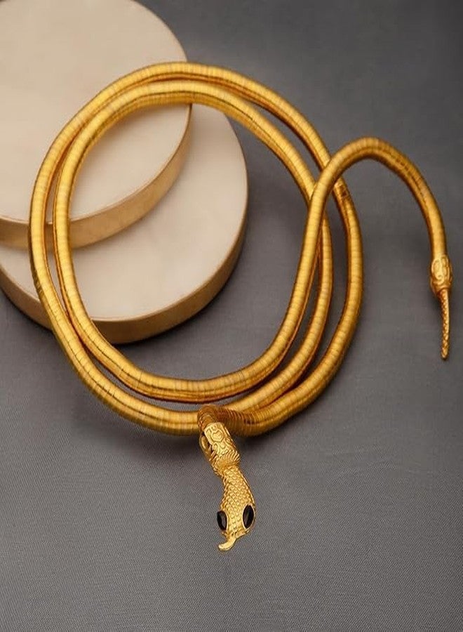 PRIME HOMES Bendable Gold Plated Snake Twist Luxe Bendable Adjustable Multi-Use Bend-And-Wrap Choker Necklace, Bracelet, Armlet, Anklet, Belt for Women And Girls - Image 3