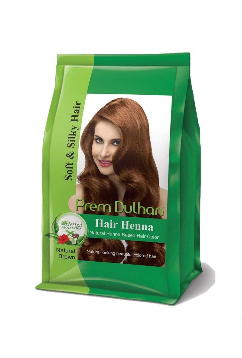 Prem Dulhan Hair Henna Natural Henna Based Hair Color |Natural Brown| -125 GRM Pack of 1 - Image 1