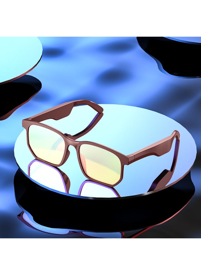 Air Conduction Bluetooth Glasses Wireless Bluetooth Audio Sunglasses Driving Hands-free Call Multi-function Music Sunglasses-Color:Gold - Image 1