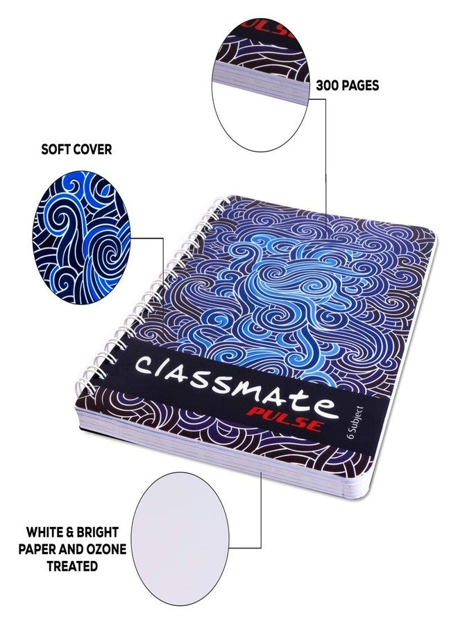 Classmate 6 Subject Notebook - 24 X 18 cm, 300 Pages, PVC Cover, Single Ruled - Image 5