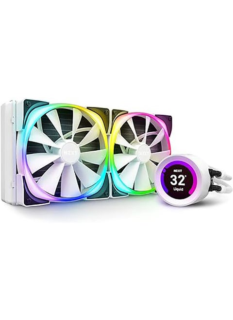 Kraken Z63 RGB 280mm - RL-KRZ63-RW - AIO RGB CPU Liquid Cooler - Customizable LCD Display - Improved Pump - Powered by CAM V4 - RGB Connector - Aer RGB 2 140mm Radiator Fans (2 Included) - White