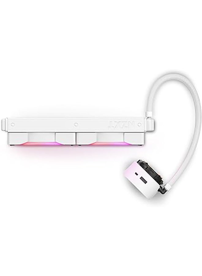 NZXT - Kraken Z63 RGB 280mm - RL-KRZ63-RW - AIO RGB CPU Liquid Cooler - Customizable LCD Display - Improved Pump - Powered by CAM V4 - RGB Connector - Aer RGB 2 140mm Radiator Fans (2 Included) - White - Image 1