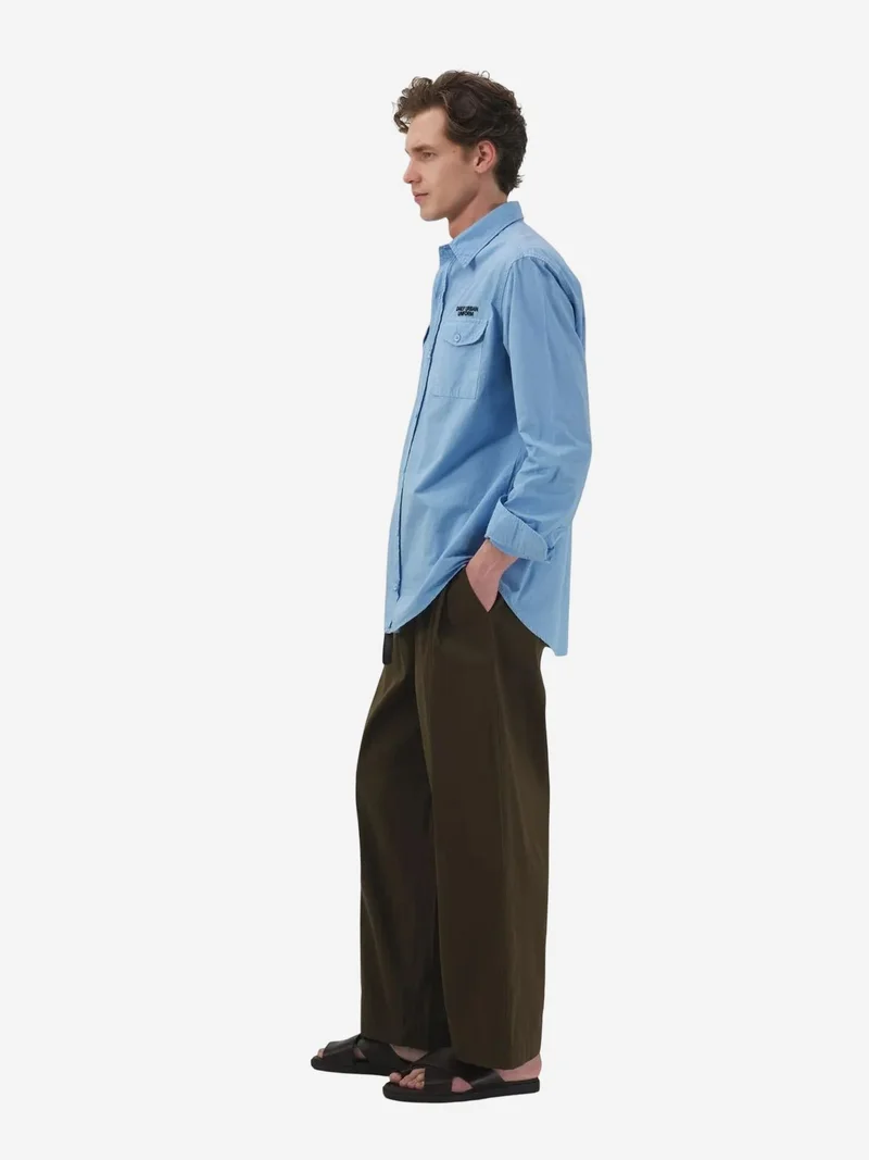 Giesto Baby Blue GIESTO Men's Cotton Poplin Text Print Shirt for Men | Best Price UAE