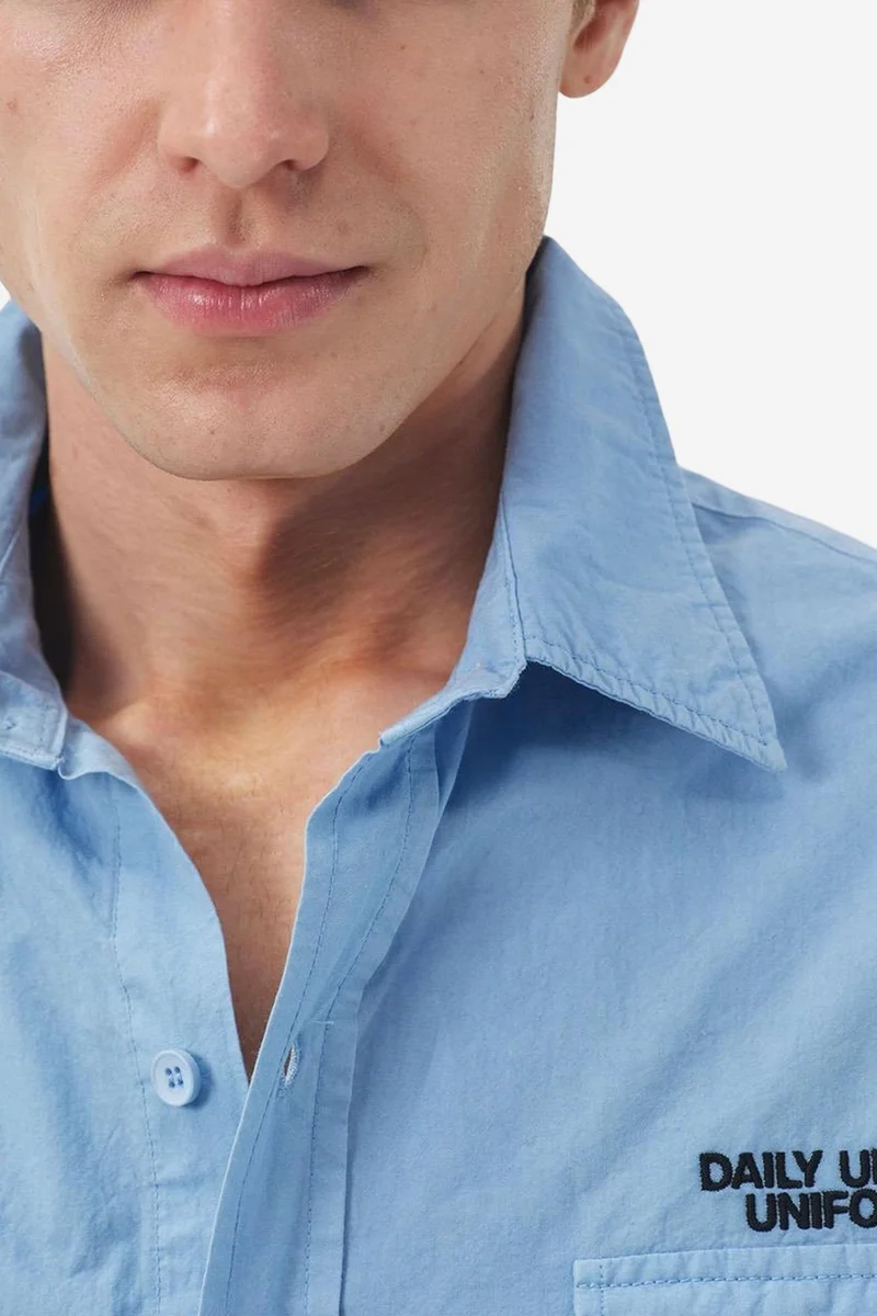 GIESTO Men's Cotton Poplin Text Print Shirt