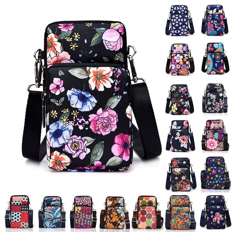 Factory Korean Printed Nylon Crossbody Bag Mini Small Bag Crossbody Coin Purse Casual Crossbody Mobile Phone Bag - Image 2