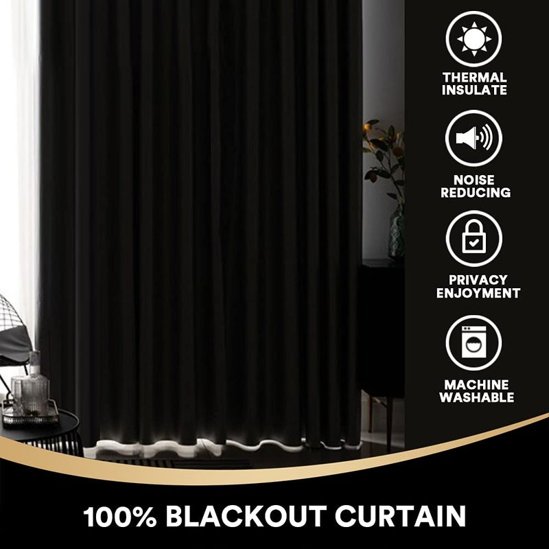 PrinceDeco 100% Blackout Curtains 84 inches Long Pair of Energy Smart & Noise Blocking Out Drapes for Baby Room Window Thermal Insulated Guest Room Lined Window Dressing(Desert Sage  52 inches Wide) - Image 2