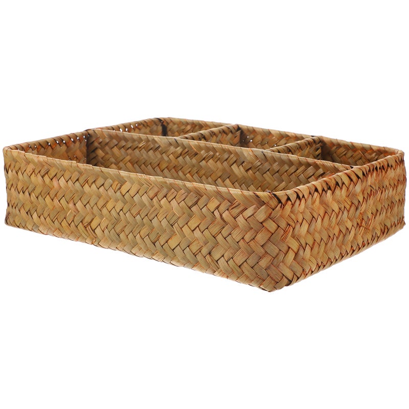 2pcs Hand Woven Storage Basket Sundries Storage Woven Basket Snack Serving Basket for Party - Image 4