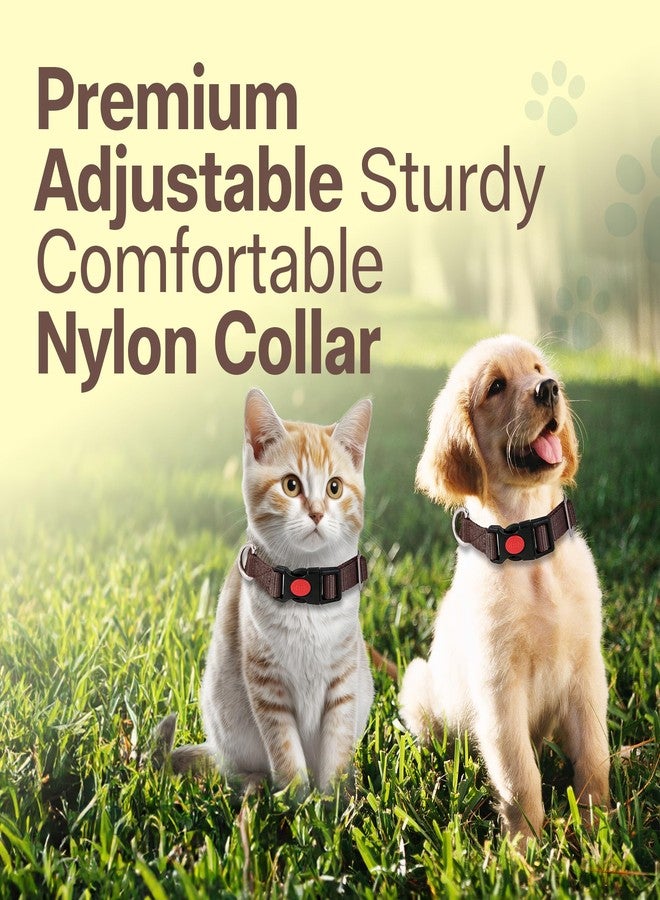 ADIL's Adjustable 19mm Nylon Dog & Cat Collar - Suitable for Small & Medium Sized Dogs, Cats & Rabbits with Quick Release Strong Plastic Lock Buckle, Colour: Brown,Size: XS - Image 5