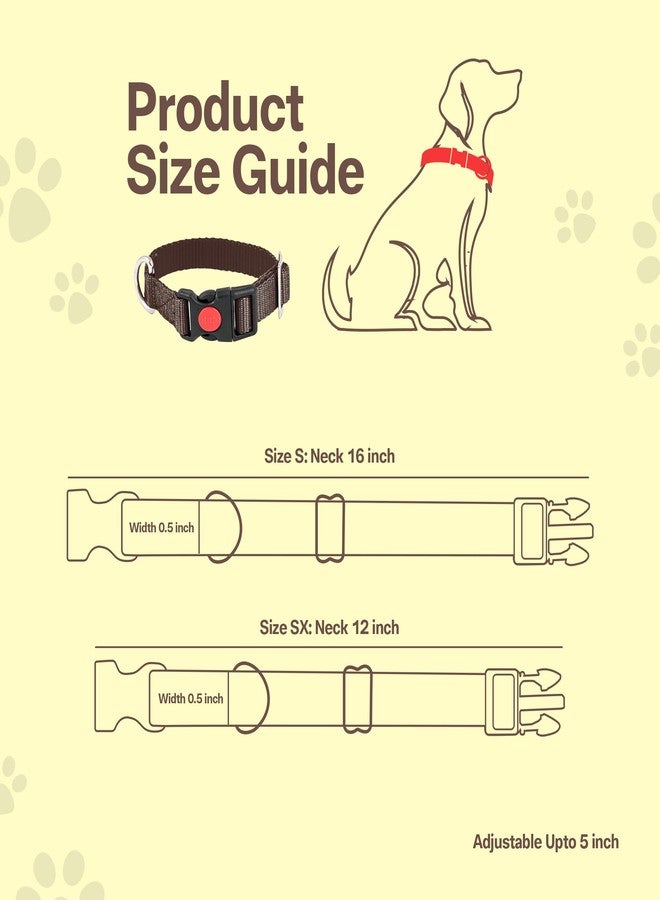 ADIL's Adjustable 19mm Nylon Dog & Cat Collar - Suitable for Small & Medium Sized Dogs, Cats & Rabbits with Quick Release Strong Plastic Lock Buckle, Colour: Brown,Size: XS - Image 4