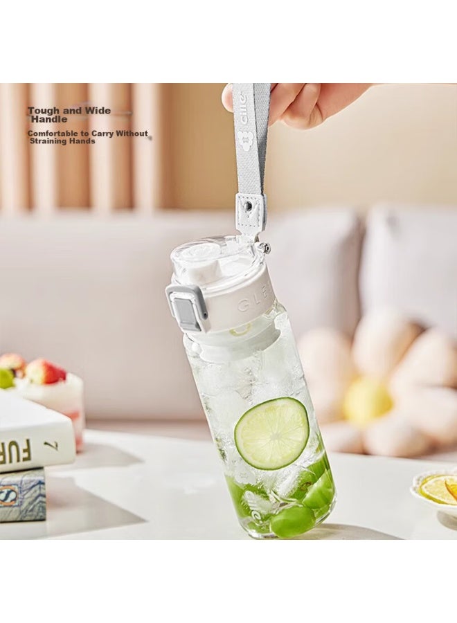 cille Xile Tritan Plastic Cup, Sports Water Bottle For Men And Women, Stylish Outdoor Cup, Portable With Filter, Snowball White, 680ml - Image 5