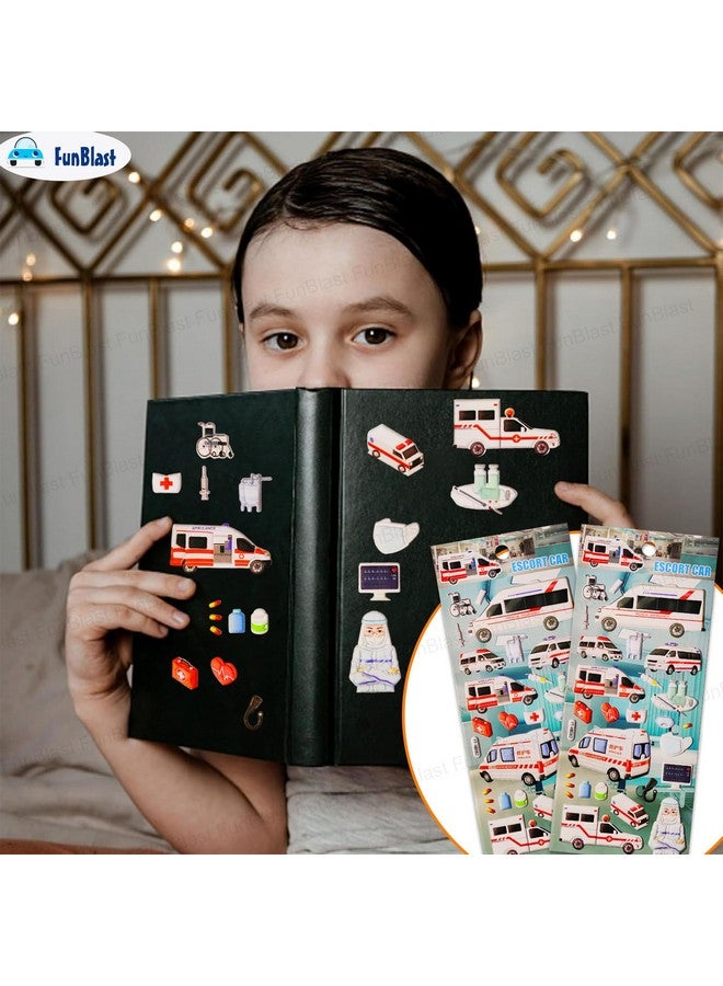 فنبلاست مجموعة ملصقات سيارة مرافقة من فن بلاست - ورقتان، أكثر من 50 ملصقًا منتفخًا كاواي للأطفال، ملصقات ثلاثية الأبعاد للبنات، ملصقات جمالية، ملصقات إسفنجية للأطفال، ملصقات ذاتية اللصق (متعددة الألوان) - Image 4