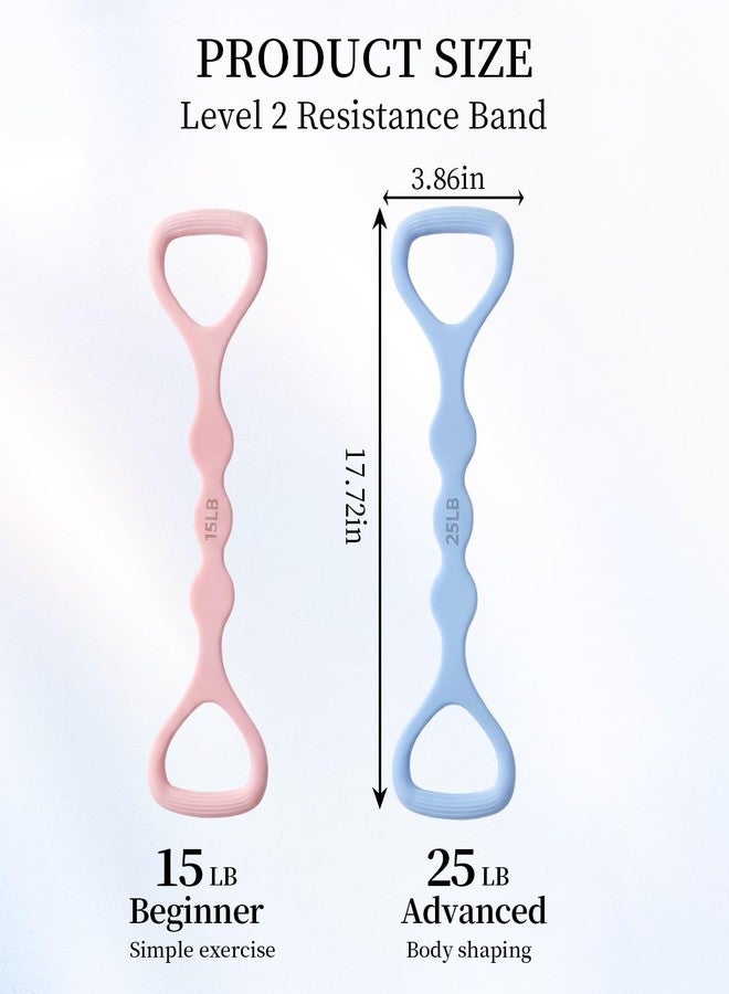 DAWZMR 2 PCS Figure 8 Resistance Bands for Women, 15 Lbs & 25 Lbs Keep Resistance Band with Non-Slip Handles for Arms Back Chest & Shoulder - Image 2