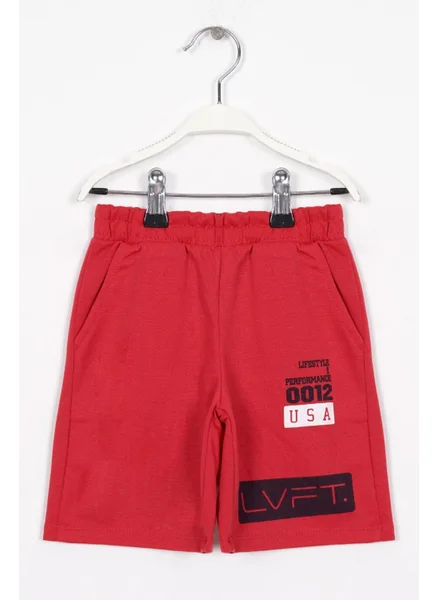 زيبكيدز USA Printed Red Color Boy's Capri