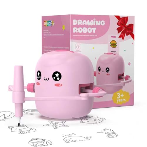 ERYMCS Drawing Robot for Kids Interactive Educational Drawing Robot with Voice Interaction Montessori Drawing Learning Toy with 150 Word Cards 16 Color Pens Christmas Birthday Present for Kids 5 6 7 8 9 - Image 1