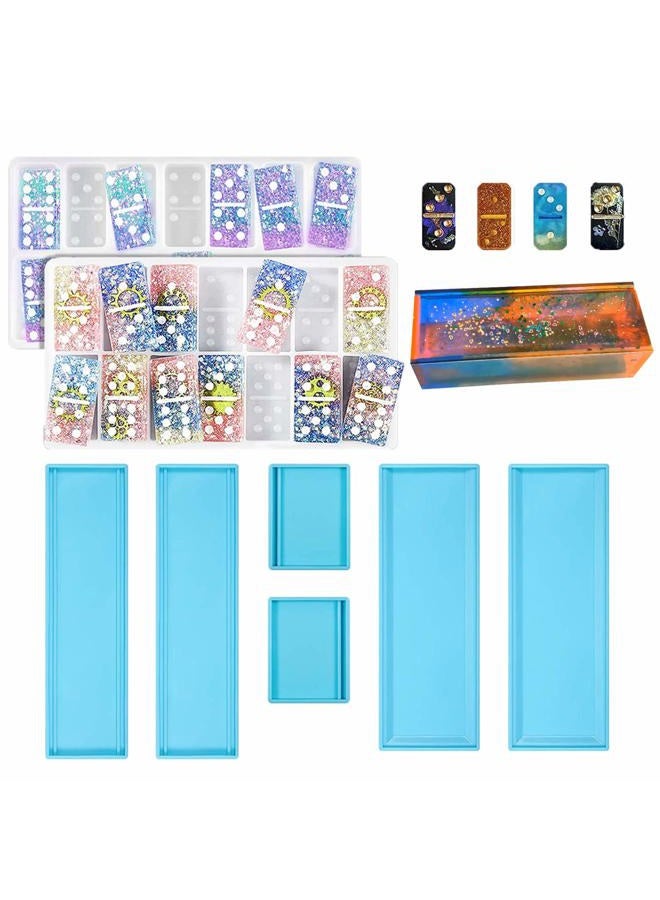 GDDP Domino Box Silicone Mold and Domino Molds Set for Resin Casting, Domino Storage Box Resin Mold for DIY Epoxy Crafts Making Tool - Image 1