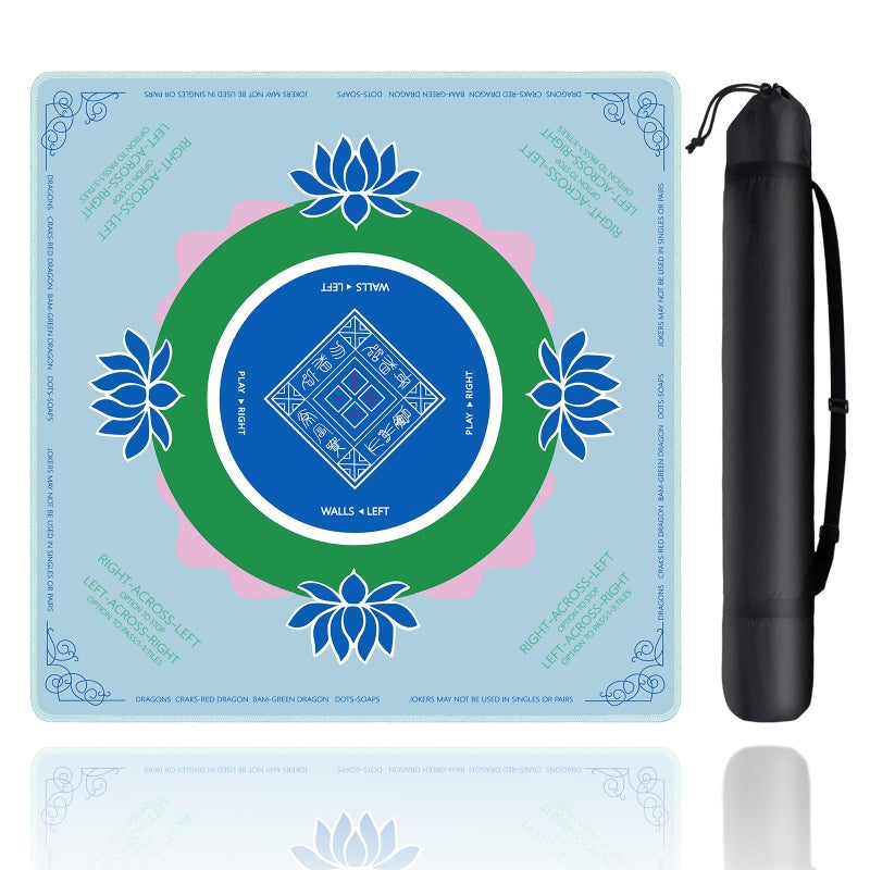Sweetone Mahjong Mat Mahjong Mat for Table with Bag 315 x 315 Rubber Anti Slip and Noise Reduction Board Gaming Mat for Mah Jongg Poker Board Tile Games Dominoes - Image 3