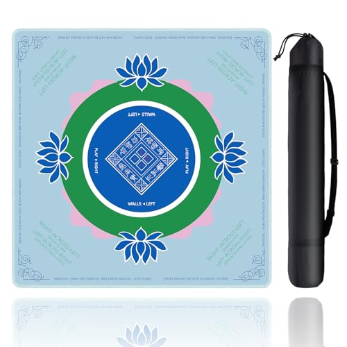 Sweetone Mahjong Mat Mahjong Mat for Table with Bag 315 x 315 Rubber Anti Slip and Noise Reduction Board Gaming Mat for Mah Jongg Poker Board Tile Games Dominoes - Image 1