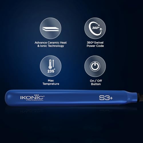 IKONIC S3+ Ceramic (Blue and black) Hair Straightener - Image 5