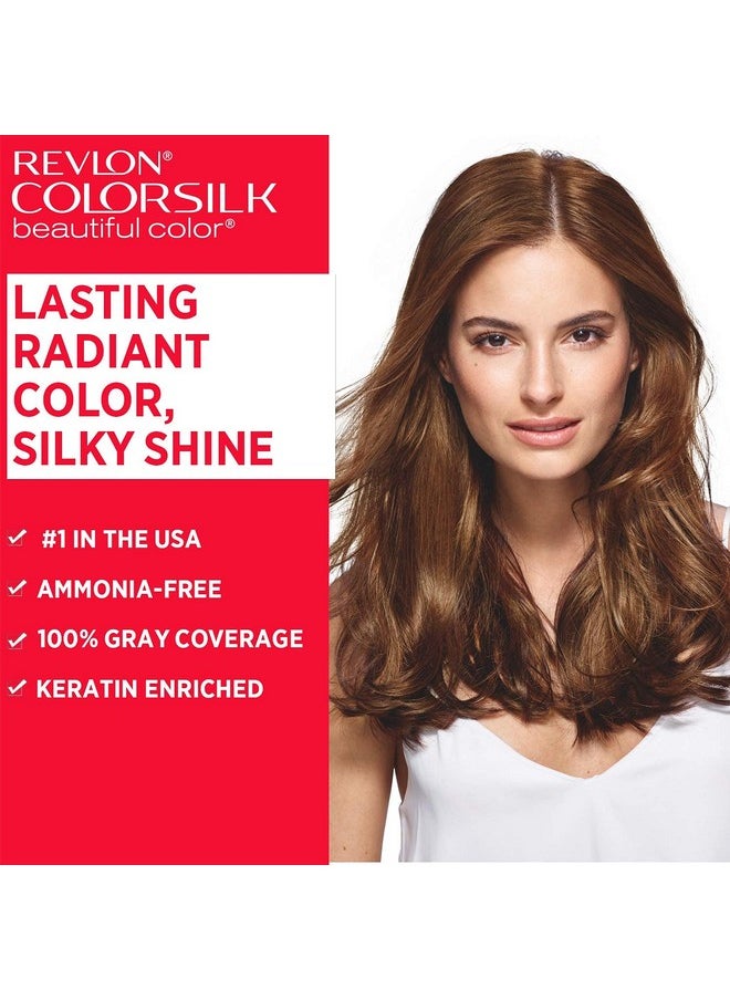 Revlon - Colorsilk Beautiful Color, Permanent Hair Color With Keratin, 40Ml + 40Ml + 11.8Ml - Dark Mahogany Brown 3Rb (Pack Of 1) - Image 1