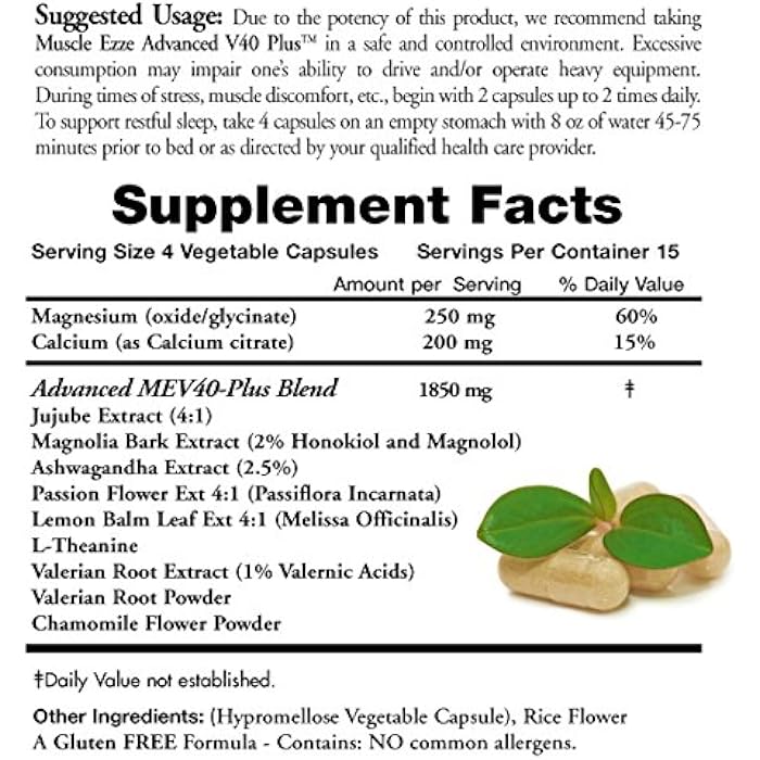 Doctors Nutra Nutraceuticals Pack of 3 Natural Relaxant Muscle Ezze Plus Advanced Day-Time Night-Time 24-7 Maximum Strength Capsules. - Image 2