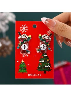 Mark Fairwhale New Christmas Pendant Earrings Cartoon Diamond Alloy Christmas Earrings Series 