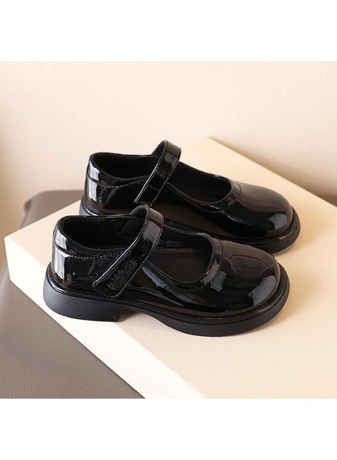 Children's Leather Shoes, Girls' Princess Shoes, Black Patent Performance Shoes, Flats, Wpd(wz)-0225, Black, Size 29 - Image 4