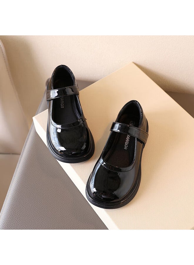 Children's Leather Shoes, Girls' Princess Shoes, Black Patent Performance Shoes, Flats, Wpd(wz)-0225, Black, Size 29 - Image 3