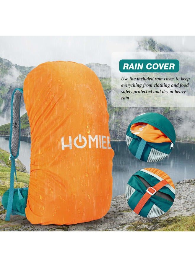 HOMIEE 50L Hiking Backpack Travel Bag Waterproof Camping Rucksack with Rain Cover Lightweight Backpacking - Image 5