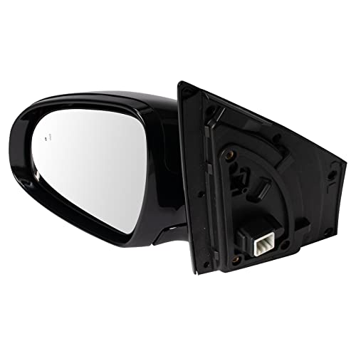 TRQ Driver Side Power Heated Folding Mirror with Blind Spot Indicator Paint to Match Smooth Black Compatible with 2020-2022 Kia Sportage KI1320251 - Image 5