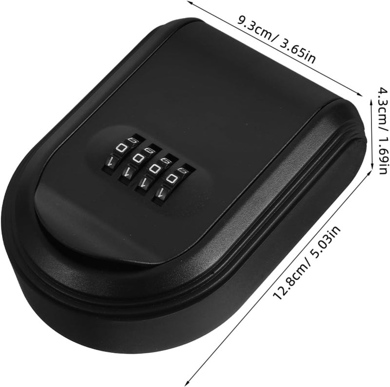 Black Plastic Combination Code Lock Box for Outdoor Key Storage Wall-Mounted Key Organizer with Security Lock - Image 2