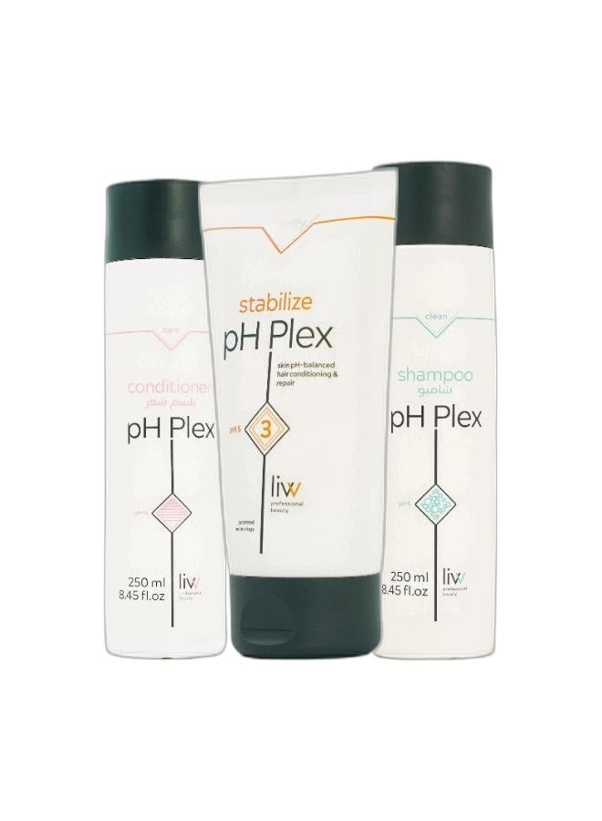 pH Plex Hair Care Bundle – Stabilize Tube 150ml + Clean Shampoo 250ml + Care Conditioner 250ml - Image 1