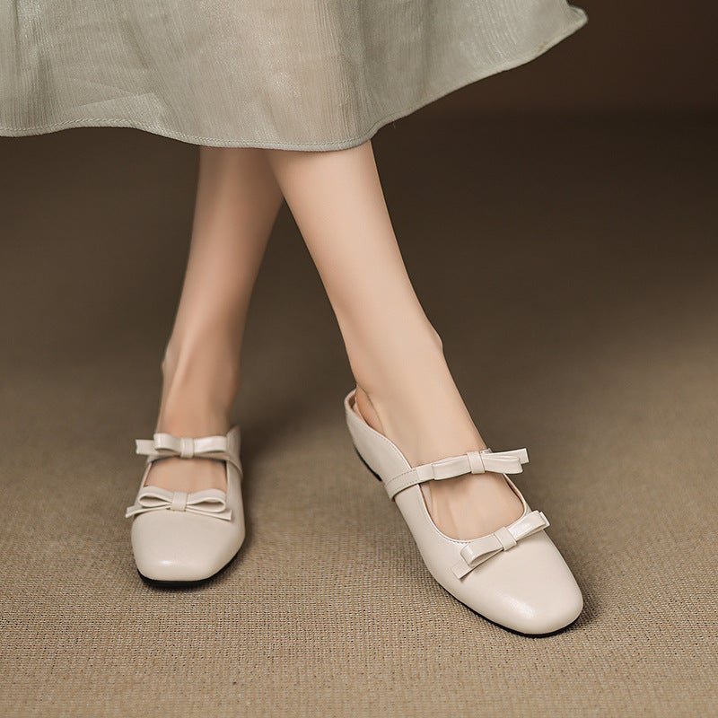 Export Model 2025 Flats Bow 33-43 Large Size Square Toe Toe Outdoor Slippers - Image 4